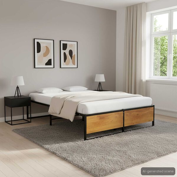 vidaXL Estrutura de cama 120x200 cm metal preto