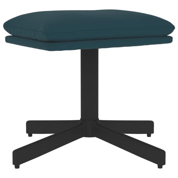 vidaXL Apoio de p&eacute;s 60x60x36 cm veludo azul