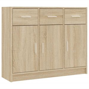vidaXL Aparador 91x28x75 cm derivados de madeira carvalho sonoma