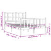 vidaXL Estrutura de cama de casal c/ cabeceira madeira maci&ccedil;a branco