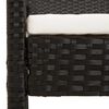 vidaXL Banco de jardim com almofad&atilde;o 105 cm vime PE preto