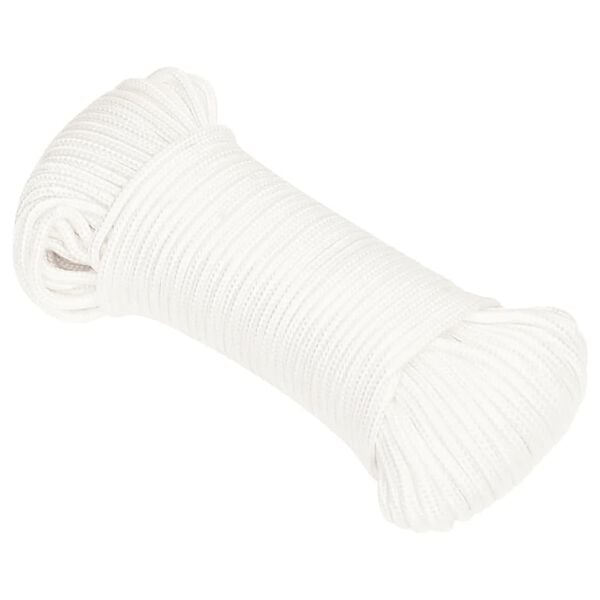 vidaXL Corda de barco 5 mm 100 m polipropileno branco completo