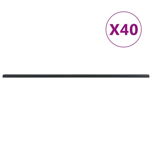 vidaXL Postes de veda&ccedil;&atilde;o para jardim 40 pcs 200 cm a&ccedil;o cinzento