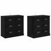 vidaXL Aparadores com gaveta 2 pcs Carvalho Preto 70 x 35,5 x 67,5 cm