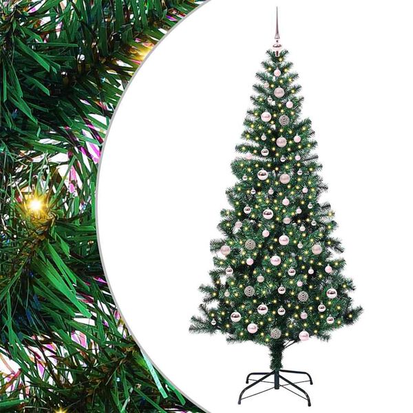 vidaXL &Aacute;rvore de Natal Artificial Pr&eacute;-iluminada Verde 240 cm