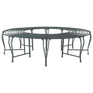 vidaXL Banco de &Aacute;rvore 8-N&uacute;mero de lugares &Oslash; 160 x 44 cm A&ccedil;o