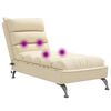vidaXL Chaise lounge de massagem com almofad&otilde;es tecido creme