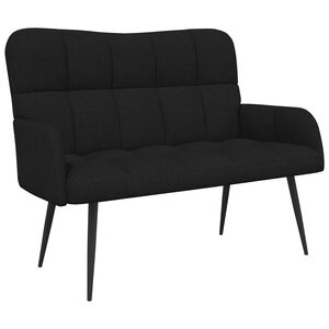 vidaXL Sof&aacute; para 2 Pessoas Preto 115 x 61 x 87 cm Tecido