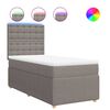 vidaXL Cama com molas/colch&atilde;o 100x200 cm tecido cinza-acastanhado