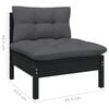 vidaXL 10 pcs conjunto lounge jardim c/ almofad&otilde;es pinho maci&ccedil;o preto