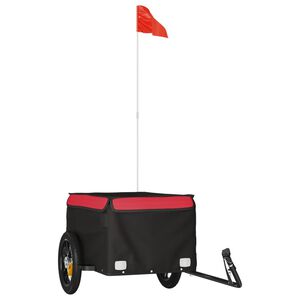 vidaXL Reboque para bicicleta 30 kg ferro preto e vermelho