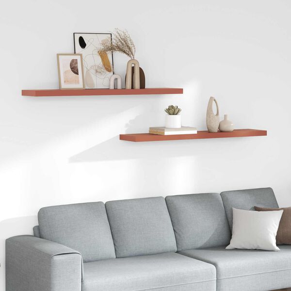 vidaXL Prateleira de Parede 2 pcs Vermelho 120 x 23,5 x 4 cm