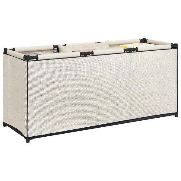 vidaXL Caixa de arrumação 105x34,5x45 cm tecido cor creme