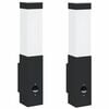 vidaXL Luz de Parede para Exterior 2 pcs Preto 10.5 x 6 x 33 cm