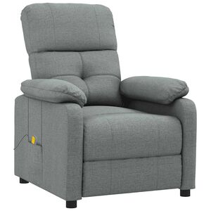 vidaXL Poltrona de massagens tecido cinzento-escuro