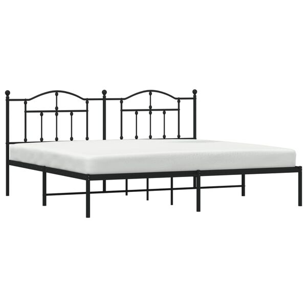 vidaXL Estrutura de cama com cabeceira 200x200 cm metal preto