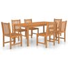 vidaXL Conjunto de jantar de jardim de 7 pe&ccedil;as 180x90 cm madeira de teca maci&ccedil;a