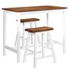 vidaXL Conjunto mesa e bancos de bar 3 pcs madeira maci&ccedil;a
