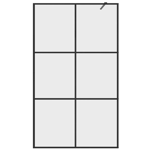 vidaXL Divis&oacute;ria de chuveiro c/ vidro transparente ESG 115x195cm preto