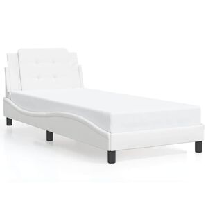 vidaXL Estrutura de cama sem colch&atilde;o Zadar couro artificial 80x200cm branco