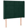 vidaXL Cabeceira cama c/ abas veludo 93x16x118/128 cm verde-escuro