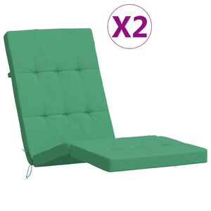 vidaXL Almofad&otilde;es p/ cadeira de terra&ccedil;o 2 pcs tecido oxford verde