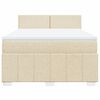 vidaXL Cama com molas/colch&atilde;o 140x190 cm tecido cor creme