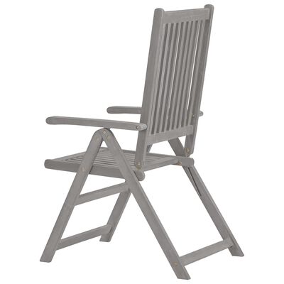 vidaXL Cadeiras jardim reclináveis 4 pcs madeira acácia maciça cinza