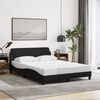 vidaXL Estrutura de cama Dover 140x190 cm tecido preto