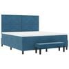 vidaXL Cama Box com colch&atilde;o Azul escuro 180 x 200 cm Veludo
