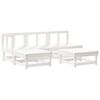 vidaXL 5 pcs conjunto lounge de jardim madeira de pinho maci&ccedil;a branco