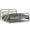 vidaXL Estrutura de cama com cabeceira e p&eacute;s 183x203 cm metal preto