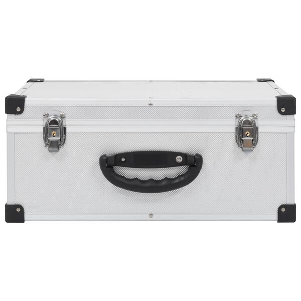 vidaXL Estojo para 60 CDs alum&iacute;nio ABS prateado