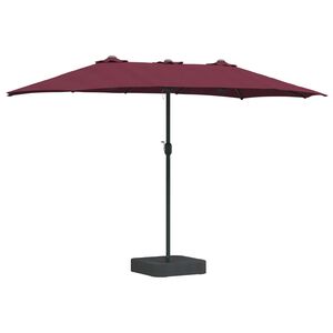 vidaXL Guarda-sol de Jardim Vermelho Bordeaux 385 x 209 x 244 cm
