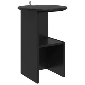 vidaXL Mesa Lateral Carvalho Preto &Oslash; 39,5 x 55 cm Derivados de Madeira