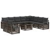 vidaXL Conjunto de Sof&aacute; de Jardim 11 unid. Cinza e Cinza Escuro
