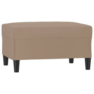 vidaXL Apoio de p&eacute;s 70x55x41 cm couro artificial cappuccino