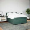 vidaXL Cama com molas/colch&atilde;o 160x200 cm veludo verde-escuro