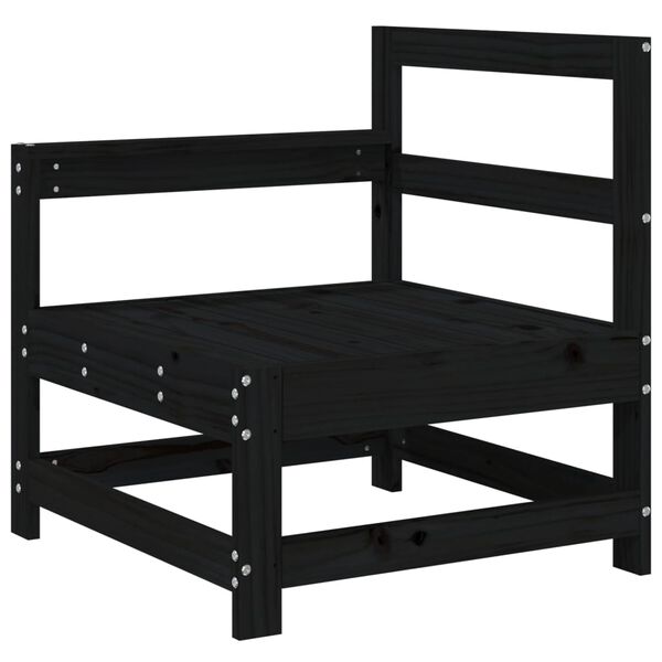 vidaXL 3 pcs conjunto lounge de jardim madeira de pinho maci&ccedil;a preto