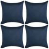 vidaXL Capa almofada de camurça sintética 4 pcs 80x80 cm azul marinho