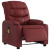 vidaXL Poltrona massagens reclin. elétrica couro artif. vermelho-tinto