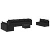 vidaXL 9 pcs conjunto lounge de jardim c/ almofad&otilde;es vime PE preto