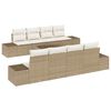 vidaXL Conjunto de Sof&aacute; de Jardim 7 unid. Bege e Creme vime PE