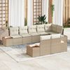 vidaXL Conjunto de Sof&aacute; de Jardim 8 pcs Bege Rattan Sint&eacute;tico