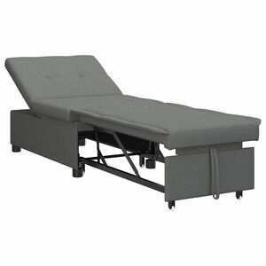 vidaXL Sof&aacute;-cama retr&aacute;til Cinza Escuro 194 x 50 x 82 cm tecido