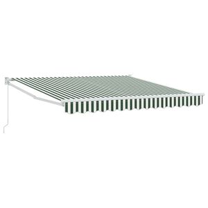 vidaXL Toldo retr&aacute;til Verde e Branco 300 x 250 x 165 cm