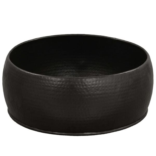 vidaXL Mesa de centro em alum&iacute;nio martelado 70x30 cm preto