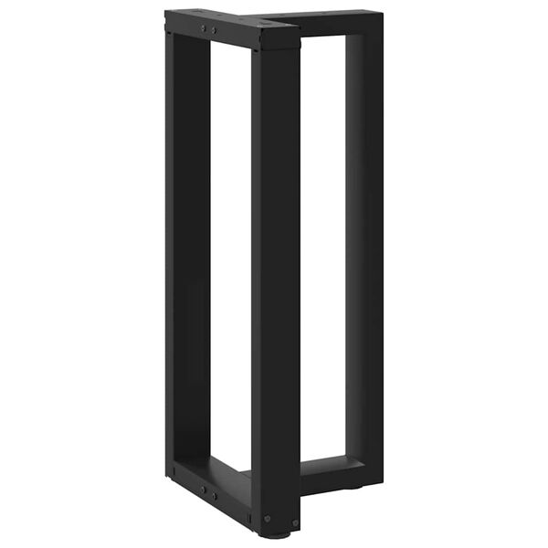 vidaXL P&eacute;s de mesa de bar em forma de T, 2 pe&ccedil;as, preto, 50x35x(90-91) cm, a&ccedil;o