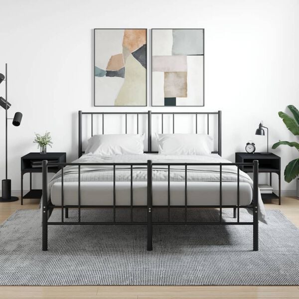 vidaXL Mesas de cabeceira 2 pcs 40x41x50 cm derivados de madeira preto