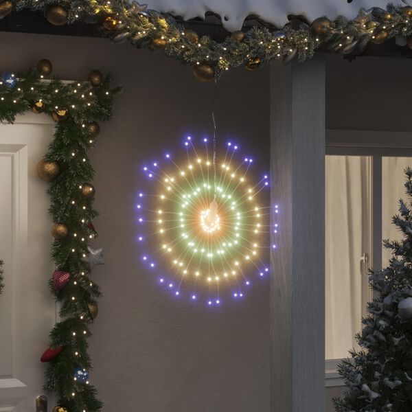 vidaXL Iluminações estrelares p/ Natal 140 LEDs 2 pcs 17 cm multicor